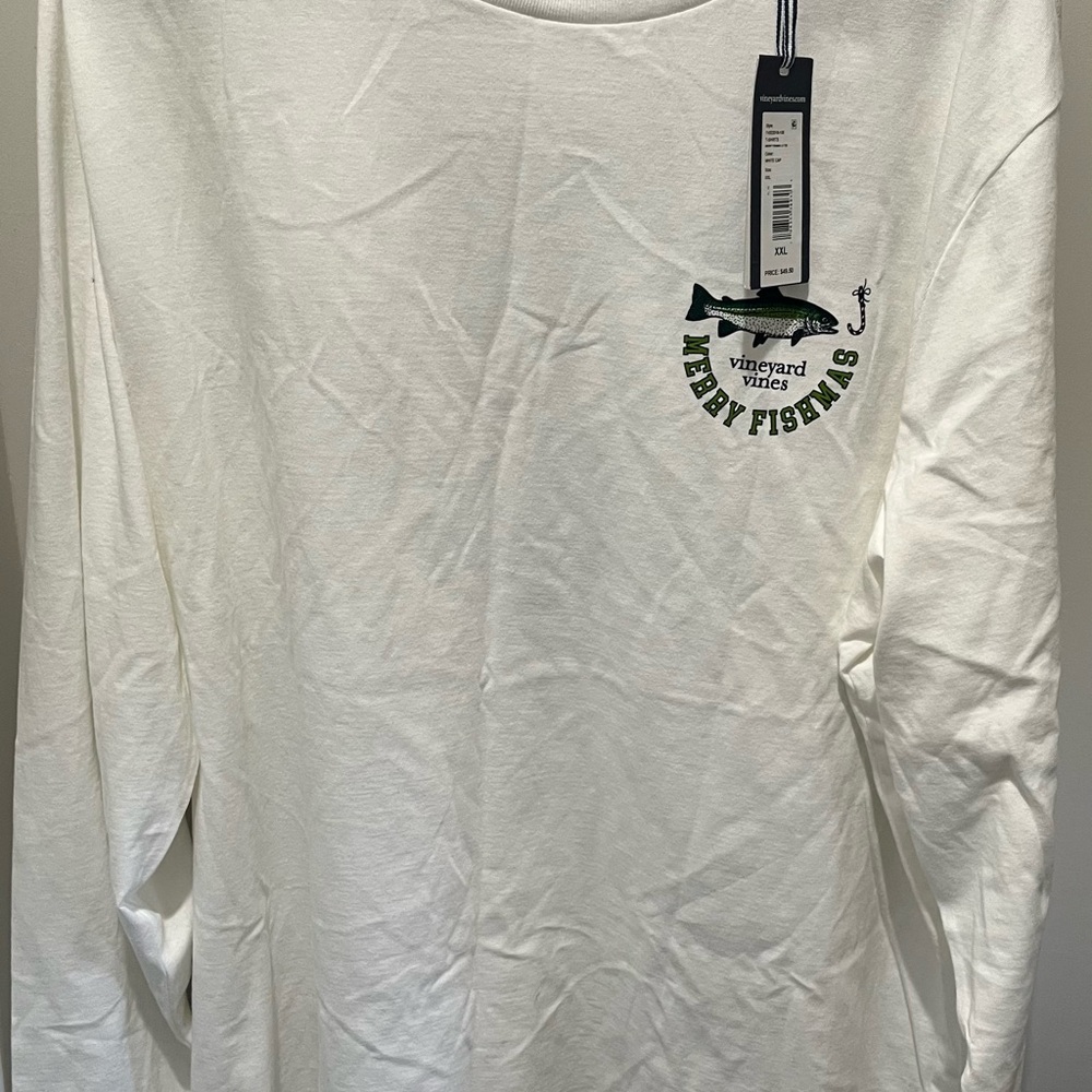 Vineyard Vines White Long Sleeve Tee with Graphic Size XXL